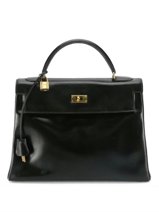 Hermes Handbags - Hermès Vintage Black Kelly Retourne 32 Bag